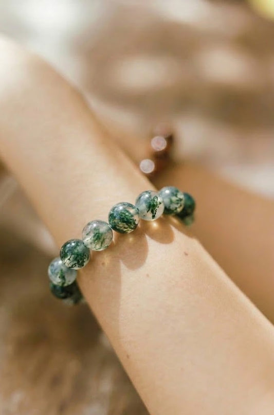 Green Moss Agate ~ 8mm