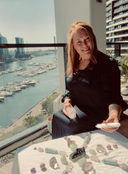 Moonlight Crystal Healing Session with Andi held on an private open-air balcony