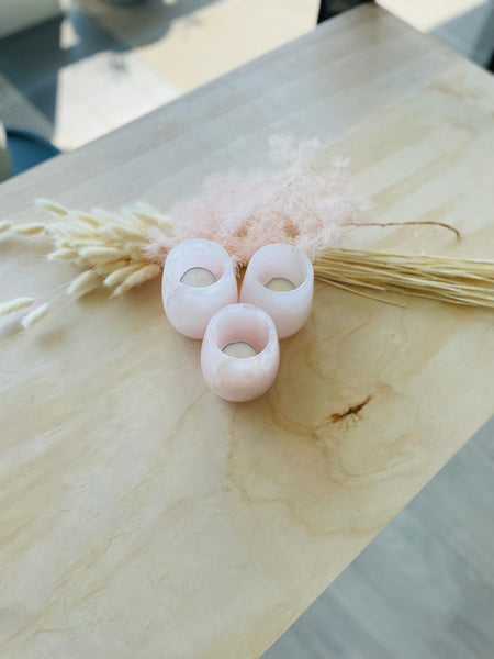 Pink Calcite Mangano - Tealight Holders