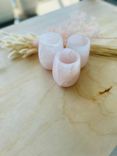 Pink Calcite Mangano - Tealight Holders